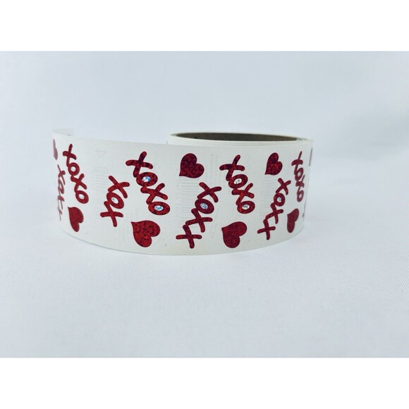 Vintage 1993 Hugs & Kisses Mrs. Grossman's Stickers Roll Hearts X O Scrapbooking - Picture 2 of 8